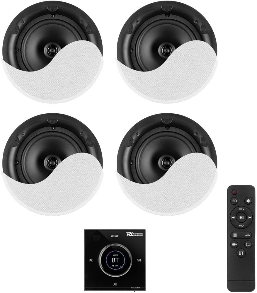 Sistema de Som Amplificado Bluetooth/USB/SD c/ 4 Colunas 6,5 (POWERLINE B100BSET) - POWER DYNAMICS