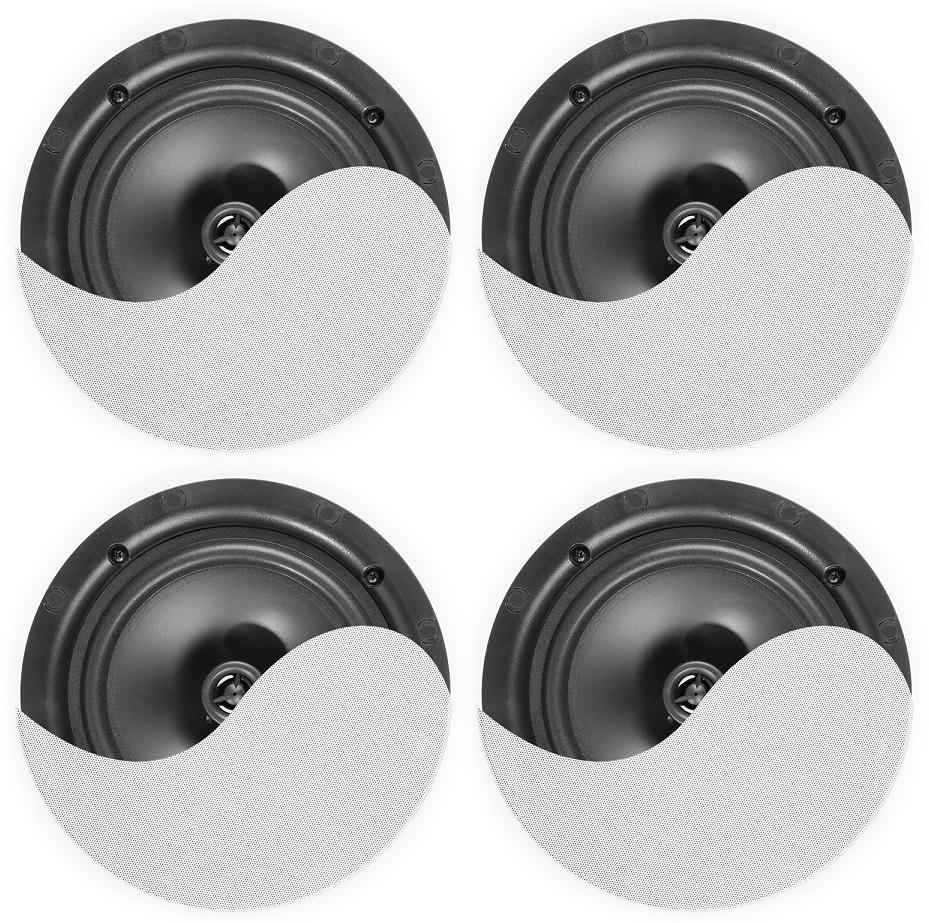 Pack 4x Colunas de Tecto Amplificadas Baixo Perfil 6.5 120W Bluetooth (NCBT604) - Power Dynamics