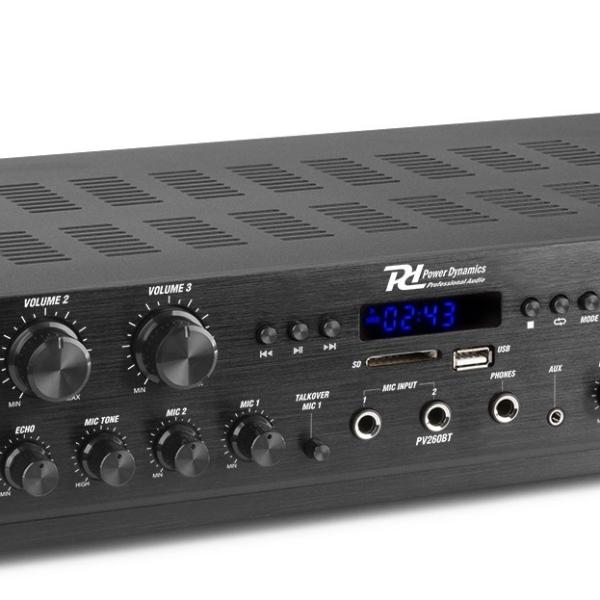 Amplificador 6 Canais Bluetooth FM MP3/USB/SD 6x 100W (PV260BT) - Power Dynamics