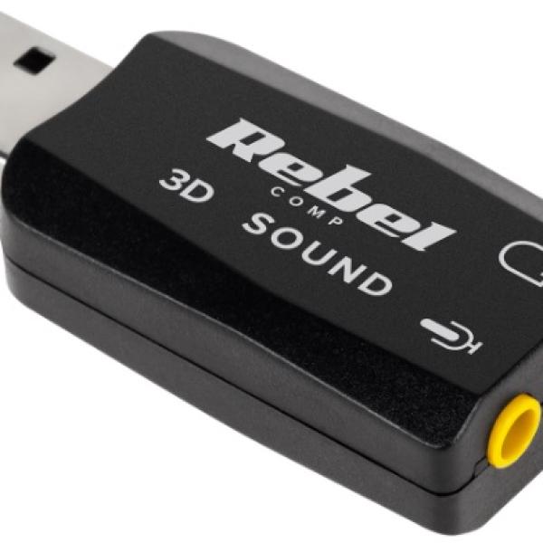 Placa de Som Externa 5.1 3D USB - REBEL