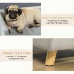Sofá para Cães Pequenos 64x45x36 cm em Veludo com Almofada Lavável e Pés em Madeira de Bétula Cinzento Escuro