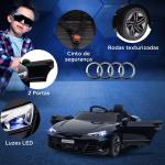 Carro Elétrico AUDI RS E - Tron GT 12V com 2 Motores Faróis LED Buzina Música USB 3 - 5km/h 103x58x41cm Preto