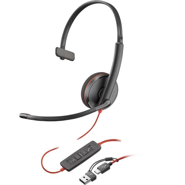 Auriculares com microfone Poly 8X214AA Preto