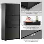 Armário de Sapatos Moderno Sapateira para Corredor Entrada com 6 Prateleiras de Armazenamento Espaço de Exibição 60x26x124cm Preto