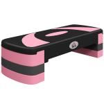 Step para Exercício Aeróbico Plataforma Step com Altura Ajustável em 3 Níveis 80x31x10 - 20 cm Rosa e Preto