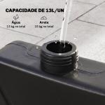 Conjunto de Pesos para Base de Chapéu de Sol de 4 Peças Preenchível com 52 Litros de Água 60 kg de Areia ou 70 kg Ambos Preto