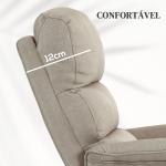 Poltrona Relax Reclinável Elétrica Poltrona Levanta Pessoas com Controlo Remoto e Bolso Lateral 66x90x96 cm Bege