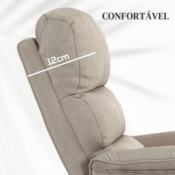 Poltrona Relax Reclinável Elétrica Poltrona Levanta Pessoas com Controlo Remoto e Bolso Lateral 66x90x96 cm Bege