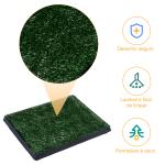 Resguardo de Treino de Erva com Bandeja para cães Sanita Interior para Animais de Estimação com Bandeja Lavável 51x63x6 cm Verde