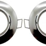 Pack 2x Aros Redondos Cromados p/ Lampadas MR16 - GU10