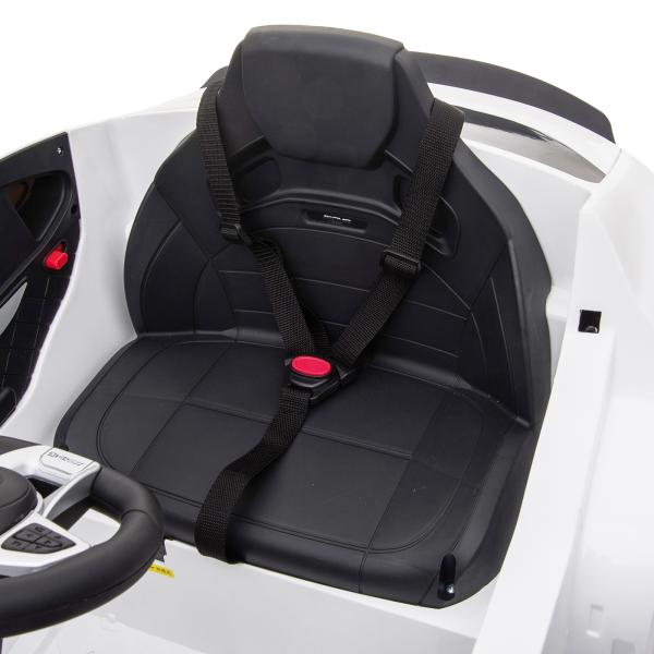 Carro Elétrico Infantil Mercedes AMG 12V com Controle Remoto Música Luzes Abertura da Porta Passeio para Crianças 3 - 5 Anos Branco 115x70x55 cm