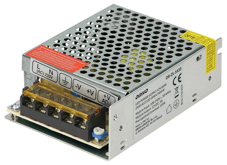 Fonte Alimentação Comutada 12VDC 60W 5A - CLOSED FRAME