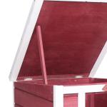 Coelheira de Madeira Exterior Coelheira para Roedores Animais de Estimação Pequenos com Teto Asfáltico e Rampa Antiderrapante 42x51x43cm Vermelho