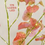 Árvore de Eucalipto Artificial 120 cm Árvore Artificial com 175 Luzes LED e Base Decoração Laranja e Marrom