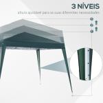 Tenda Dobrável Tenda com Desenho Pop Up para Jardim Campismo Festas Eventos Aço e Oxford 297x297x250 cm Verde