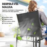 Conjunto de Mesa e Cadeiras de Jardim de 7 Peças com Mesa com Efeito Madeira e 6 Cadeiras com Assento Respirável Preto