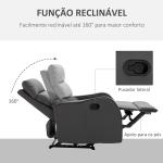 Poltrona Relax com cadeira reclinável manual de até 160° 65x89x100cm