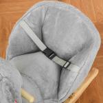 Baloiço Infantil com Forma de Coala com Fantoche para Bebés 18 - 36 Meses com Som Cinto de Segurança e Apoio para os Pés 60x33x50cm Cinza