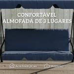 Baloiço de Jardim Exterior de 3 Lugares com Toldo Ajustável e Estrutura de Aço 172x118x153 cm Azul - Marinho