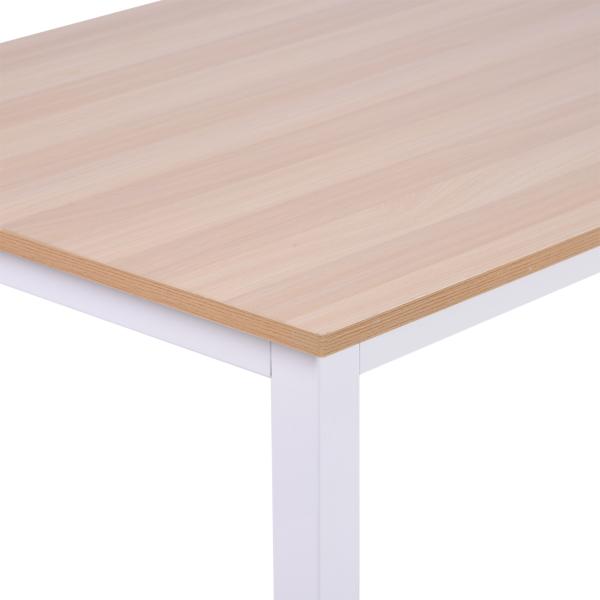 Secretária Moderna Mesa de Estudo com Estrutura de Aço e Pés Ajustáveis Mesa de Computador 120x60x76 cm Branco e Madeira