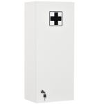 Armário de Medicamentos de Parede 5 Níveis com Prateleiras de Vidro Ajustáveis Fechadura Chaves 30x20x70 cm Branco
