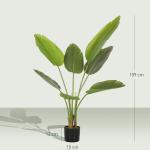 Planta Artificial Decorativa 109 cm Bananeira Artificial com Vaso e Folhas para Interior Casa Sala de Estar Escritório Verde