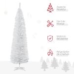 Árvore de Natal Artificial 210 cm Ignífugo com 199 Ramos de PVC Decoração de Natal para Interiores Branco