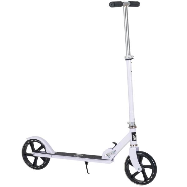 Trotinete Dobrável para Crianças de 7 a 14 Anos Trotinete Infantil com Guiador Ajustável em 4 Níveis e Travão 88x37x75 - 100cm Branco