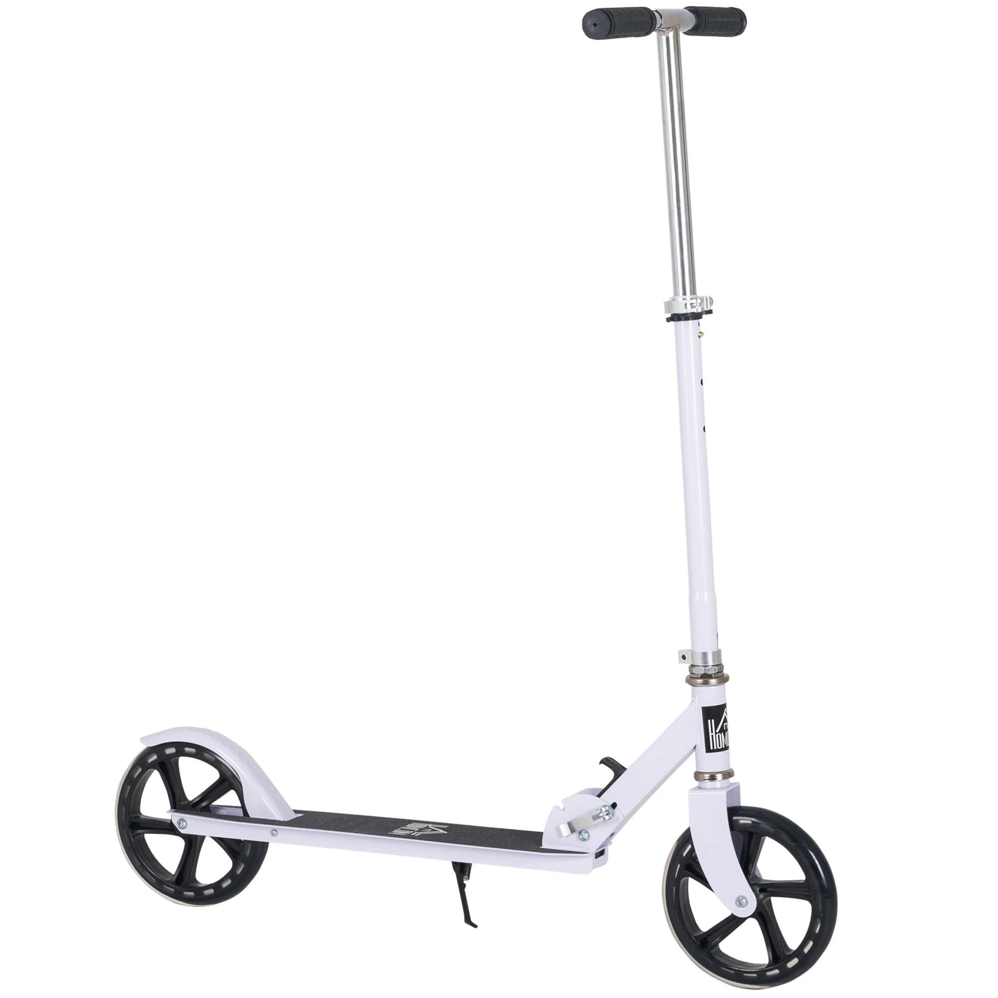 Trotinete Dobrável para Crianças de 7 a 14 Anos Trotinete Infantil com Guiador Ajustável em 4 Níveis e Travão 88x37x75 - 100cm Branco