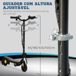 Trotinete Elétrica Dobrável com Velocidade Máx. 12 km/h Motor 120 W Autonomia Máxima 10 km e Farol LED 75x48x93 - 105 cm Preto