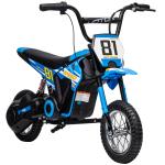 Mota Elétrica Infantil 24V 250W com Velocidade de 6 - 16 km/h Rodas Insufláveis de 30,5 cm e Suspensão para Crianças de 8 - 12 Anos Azul 119x64x76,5 cm