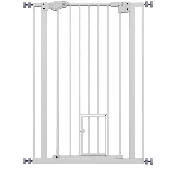 Barreira de Segurança Ajustável com Portinhola, Fecho Automático e Bloqueio Duplo, 74 - 80x104,1 cm, Branca