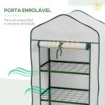 Estufa de Jardim de 3 Níveis Estufa de Terraço com 3 Prateleiras para Cultivo de Plantas Flores 59x39x127 cm Branco