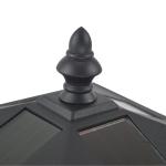 Candeeiro Solar de Jardim com Proteção IP44 Luzes LED para Exterior Pátio Varanda 15x15x120 cm Preto