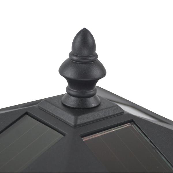 Candeeiro Solar de Jardim com Proteção IP44 Luzes LED para Exterior Pátio Varanda 15x15x120 cm Preto