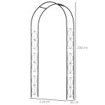 Arco de Jardim de Metal Arco Decorativo com Desenho de Treliça para Plantas Trepadeiras para Decoração 114x30x230 cm Preto