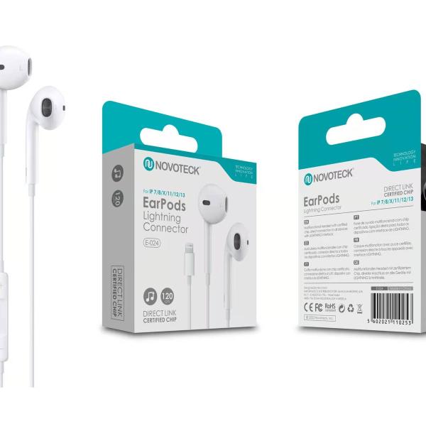 Fones Com Chip Original Entrada Lightning E-024