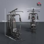 Máquina Multi Estação de Musculação com Placas de Peso de 45kg Carga Máxima 120kg para Treinamento Fitness 150x110x210cm Preto