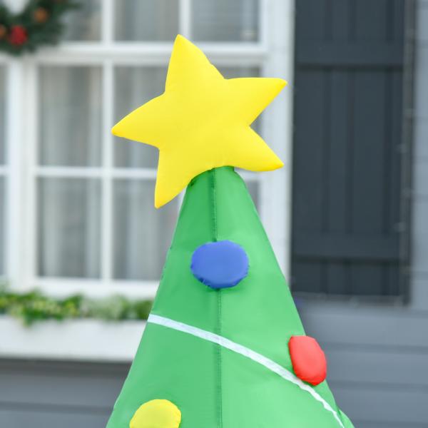 Árvore de Natal Insuflável 1,5 m com Decorações e Luzes LED Insuflável de Natal 65x75x150 cm Multicor