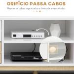 Móvel de TV para Televisores de até 55" com Prateleiras de Armazenamento e 4 Gavetas 120x40x44,5cm Branco e Carvalho