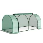 Estufa de Jardim 200x100x80 cm para Cultivo de Plantas Sementes Estufa com Estrutura de Aço e Cobertura de Plástico Verde