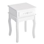 Mesa de Cabeceira com 1 Gaveta Mesa Auxiliar de Madeira para Dormitório Sala de Estar Estilo Moderno 40x35x60cm Branco