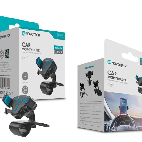 Suporte de Carro Z - 025 Rotação 360° para Telemóveis de 3,5'' a 6,5'' - Montagem Flexível