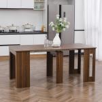 Mesa de Jantar Extensível para 4 - 6 Pessoas com Lateral Abatível Mesa Auxiliar Multifuncional 180x85x75cm Marrom