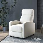 Poltrona de Massagem Reclinável com 2 Zonas de Massagem 8 Programas e 5 Níveis de Intensidade 68x88x98 cm Creme