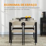 Conjunto de Mesa e Cadeiras de Refeição Mesa de Cozinha Retangular com 4 Cadeiras Estilo Moderno Carvalho e Preto