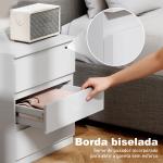 Cómoda com 3 Gavetas com Fecho Suave para Quarto Escritório Estilo Moderno 45x40x52,8 cm Branco