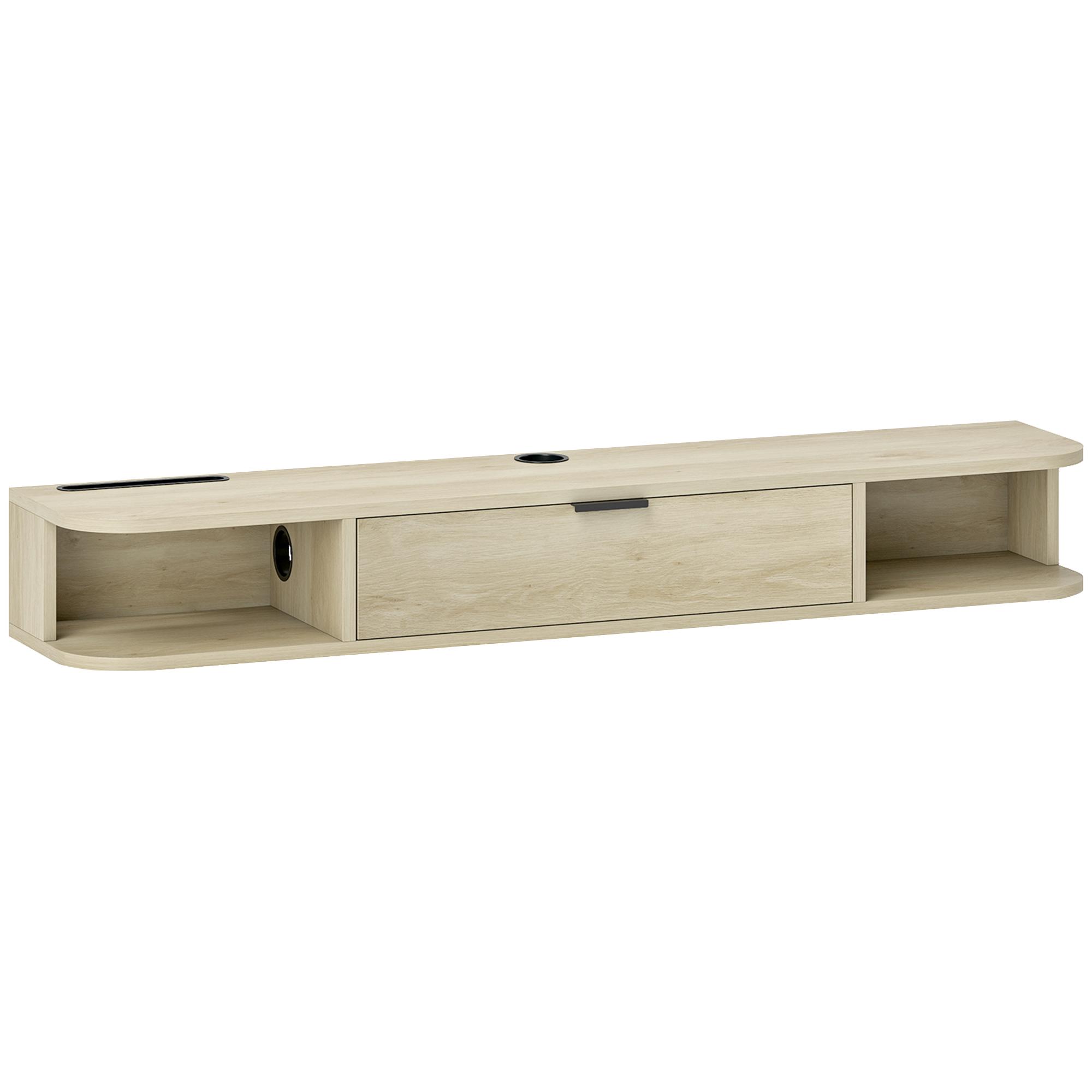 Móvel de TV Suspenso com Orifício para Cabos Estilo Moderno para Televisão 50 Polegadas 120x24x16 cm Madeira