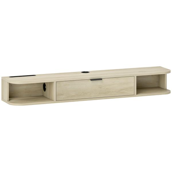 Móvel de TV Suspenso com Orifício para Cabos Estilo Moderno para Televisão 50 Polegadas 120x24x16 cm Madeira