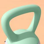 Kettlebell de 4 kg Pesa Russa Preenchida de Areia Metálica e Alça Antiderrapante 19x15x25 cm Verde